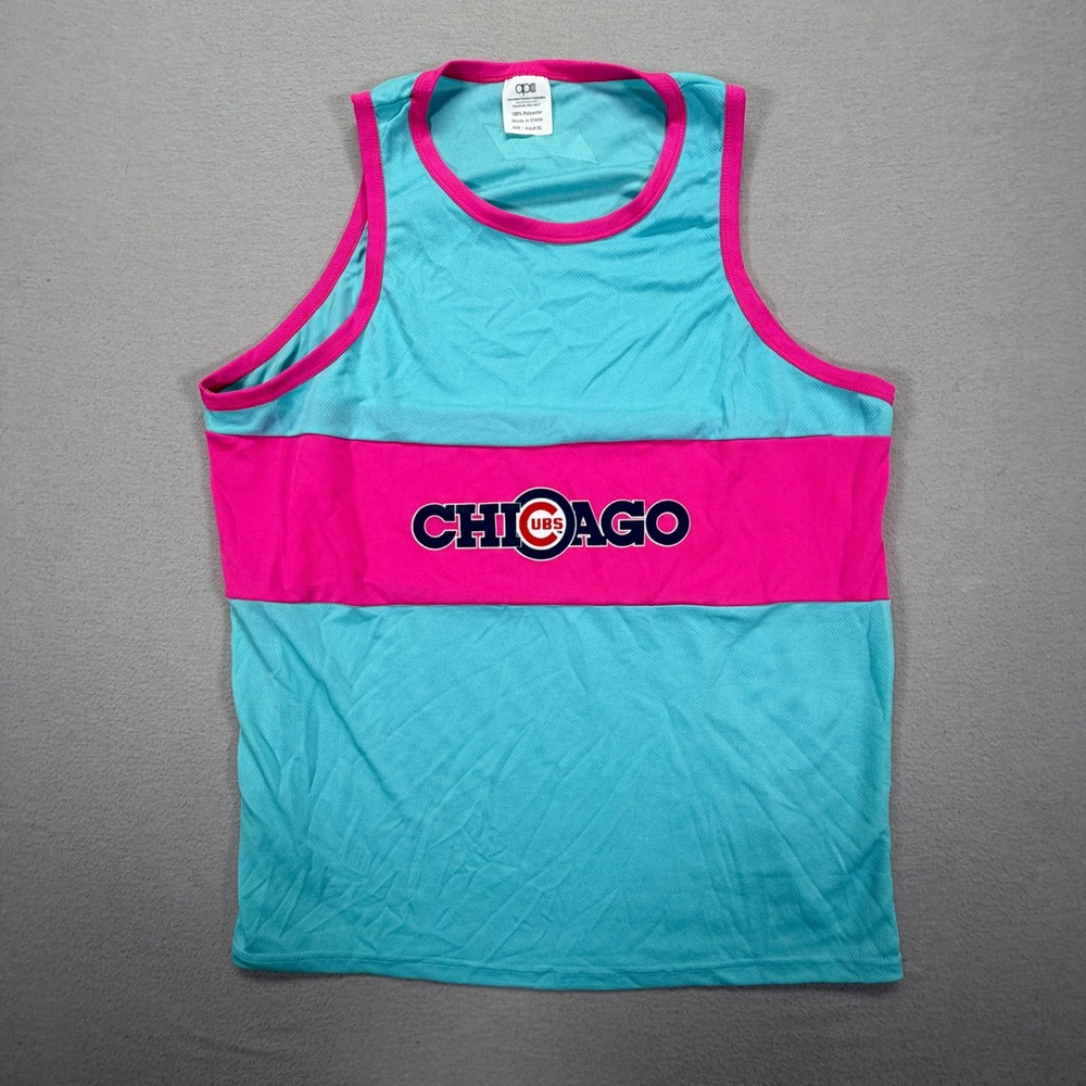 APC Mens Tank Top Regular Turquoise Chicago Cubs Budweiser Promo XL
